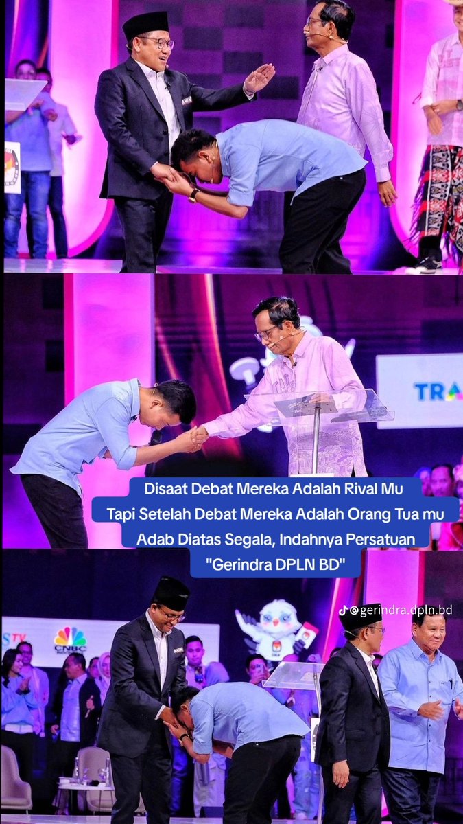 Pas debat mrk adalah rival mu 
Setelah debat mrk adalah orang tua mu 

Adab di atas segala nya 🫰

Mas samsul <a href="/gibran_tweet/">Gibran Rakabuming</a> kereen ✌

#PrabowoGibran2024