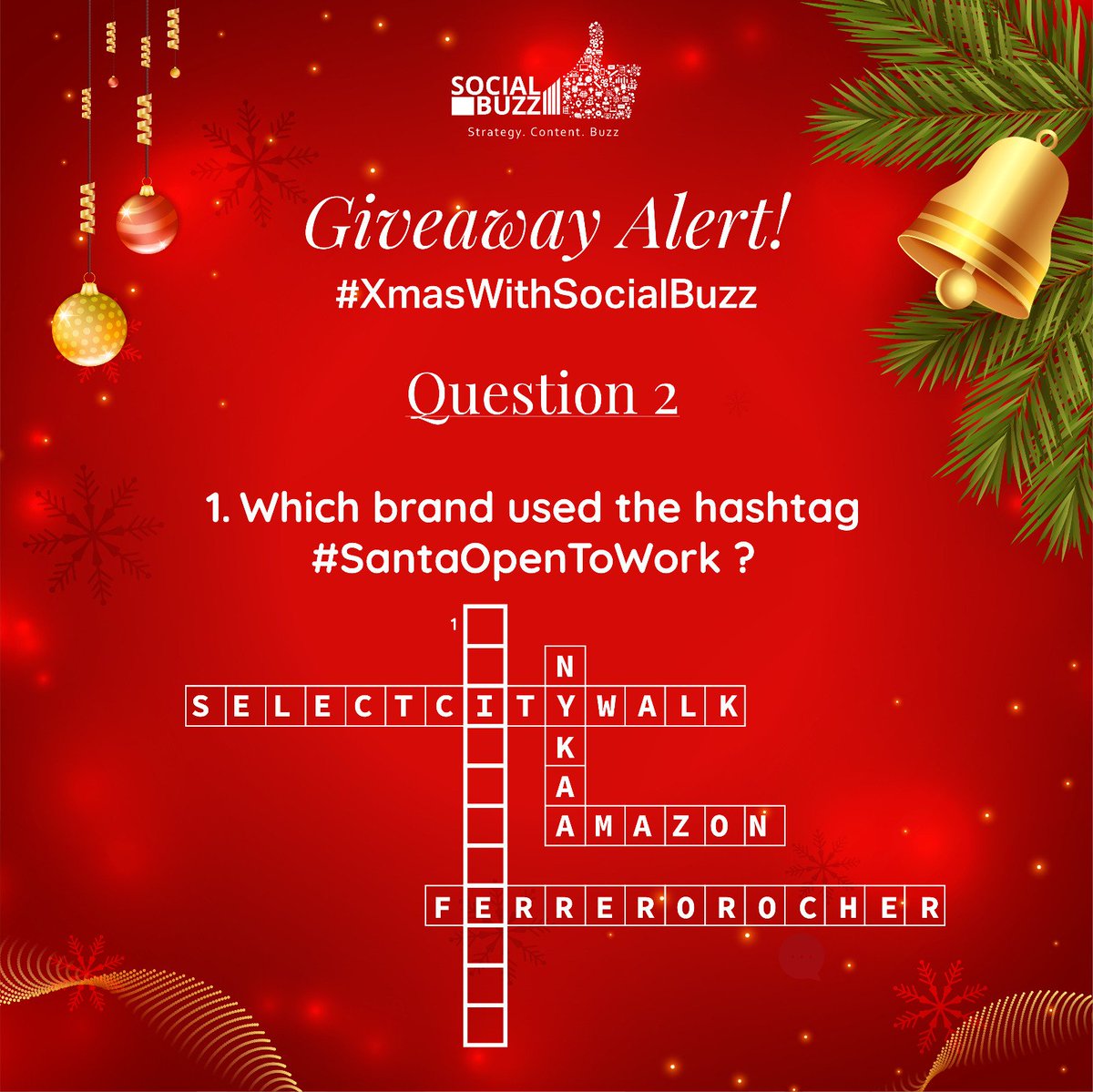 socialbuzz101's tweet photo. #2ndquestion of #xmaswithsocialbuzz contest is here. Answer and get a chance to win exciting #prizes .
Follow Social Buzz on all social media platforms and give the correct answer in the comments and tag 3 of your friends in it.
Rules of the contest-
1. Follow Social Buzz on all social media platforms. (@social_buzz1 on Instagram, @socialbuzz on Facebook, @socialbuzz101 on Twitter)
2. There will be 2 questions. Participation is mandatory in all.
3. Give the correct answer in the comment section, using the hashtag #xmaswithsocialbuzz and also tag three of your friends in it.
4. Share the contest posts in your story and tag Social Buzz