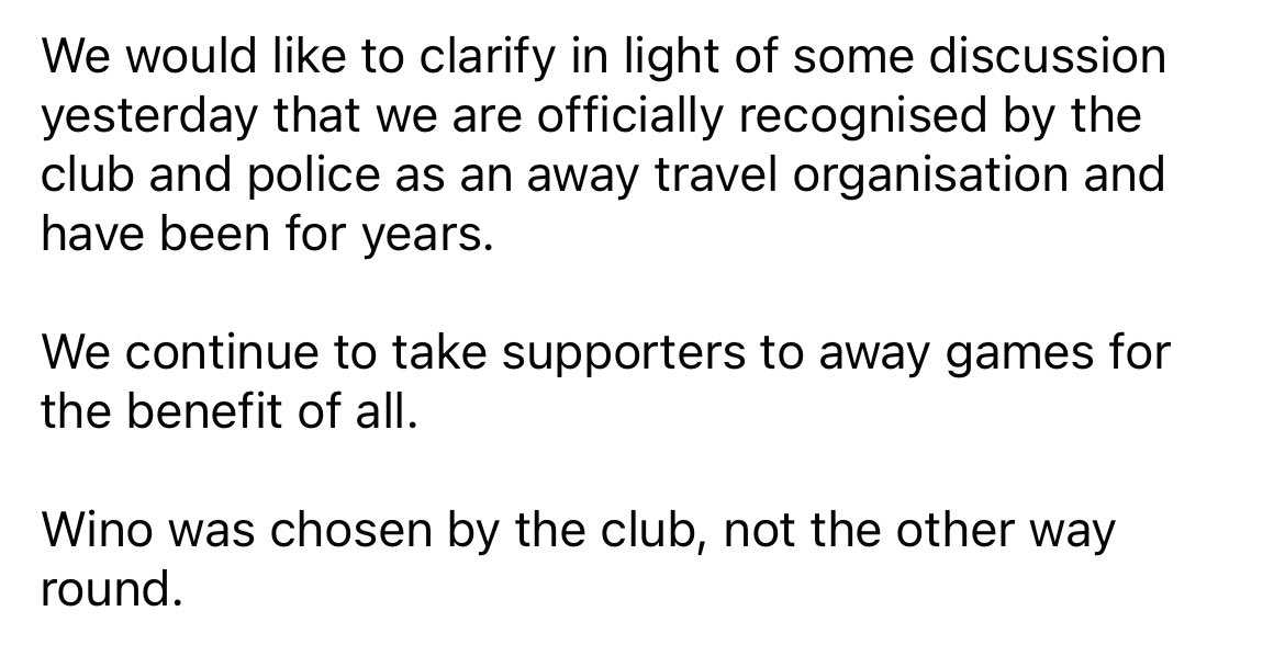 We would like to clarify in light of some discussion yesterday that we are officially recognised by the club &amp; police as an away travel organisation and have been for years.

Full statement from Blues on Tour can be found below:

<a href="/Kaylalula/">Kay Fogg</a>