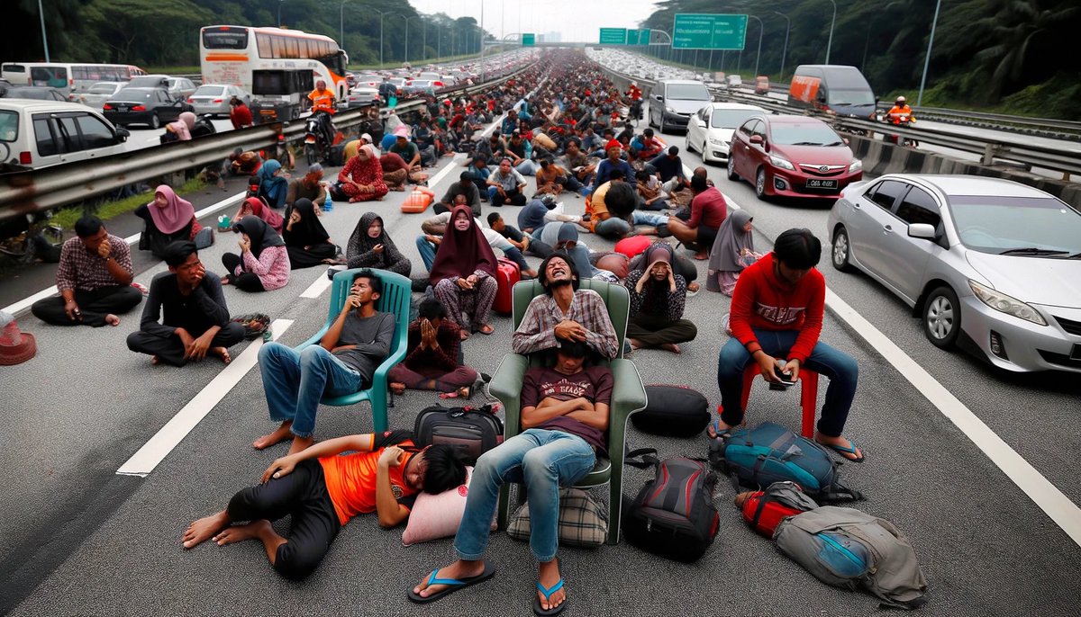 ohtweet's tweet photo. Katanya di highway menghala ke selatan 🤡 https://t.co/zn0U9fKczw