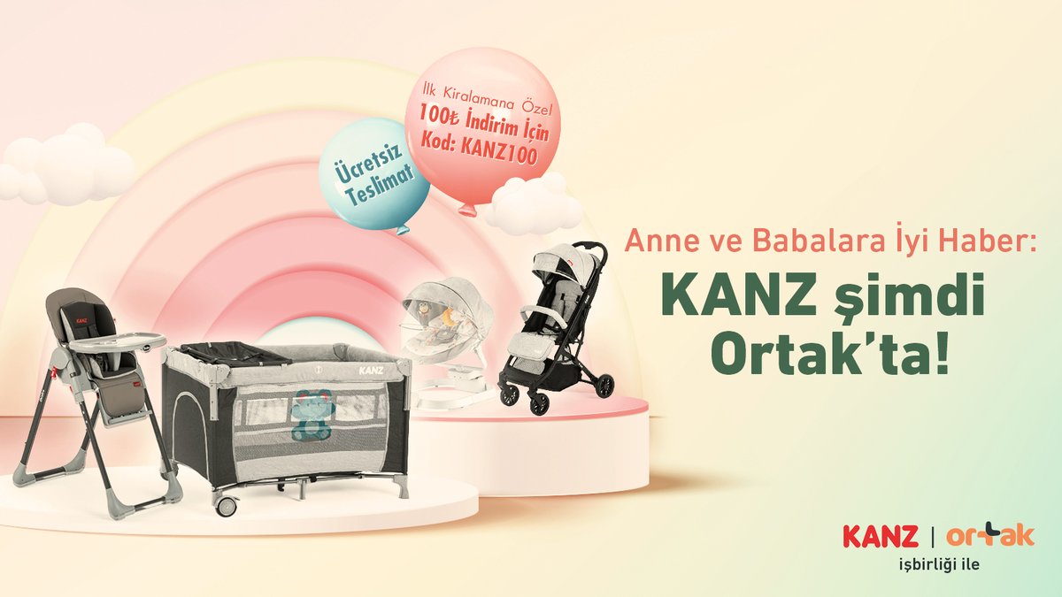 OrtakApp's tweet photo. Anne ve babalara iyi haber: KANZ şimdi Ortak’ta!
 
Denemek istediğin ya da ihtiyacın olan @KanzTR  ürününü şimdi Ortak’la kirala.
 
Kiralanabilir KANZ ürünlerini görüntülemek için: https://t.co/wz4yFjYzmy https://t.co/7U9DWIHuHt