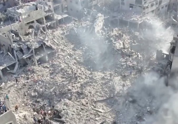 This is one of the three “safe zones” designated by Israel and urged civilians to evacuate to, it has just been bombed. It takes a special kind of sick mind to continue supporting Israel.