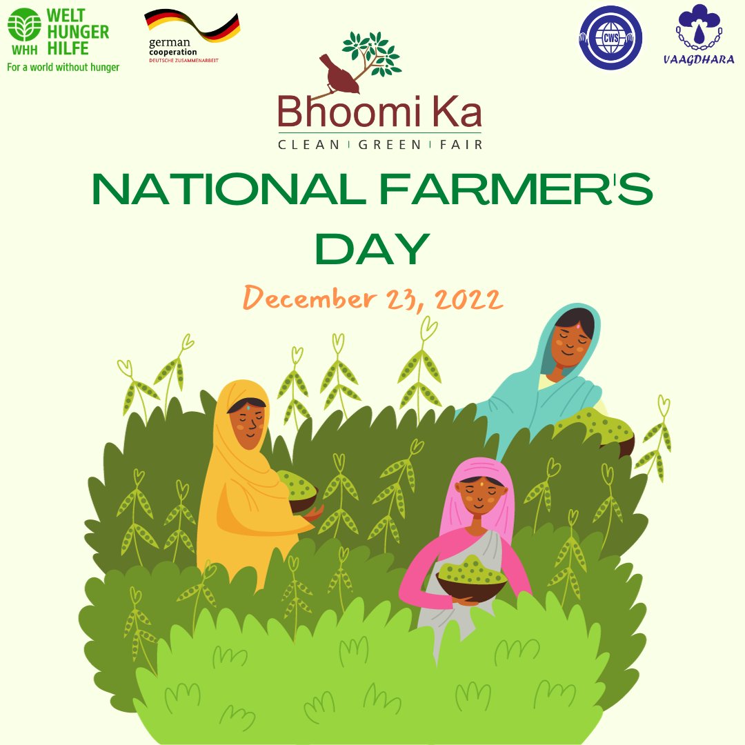 BhoomiKaEco's tweet photo. Happy National Farmers Day, Everyone! Today, we celebrate the backbone of our nation - our hardworking farmers.
Bhoomi Ka is proud to stand with our farmers, today and every day.
#NationalFarmersDay #BhoomiKa #CleanGreenFair #EmpoweringFarmers #SustainableFoodSystems https://t.co/8BSl1LzOi6