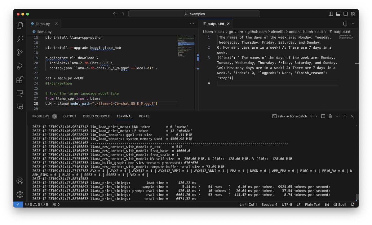 Example of running inference against a pre-trained model