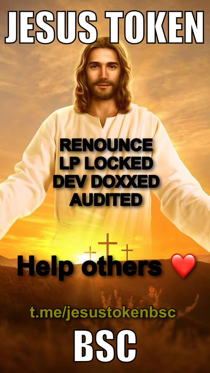 BOSSBABYRAIDER's tweet photo. @Laura__crypto Good Morning @Laura__crypto 

Buy and #HODL #JesusBsc and it will change your life for good @Jesustokenbsc https://t.co/hqeJzV7fnx