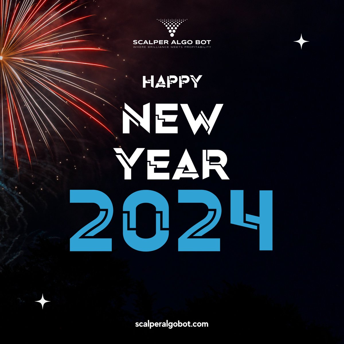 ScalperAlgoBot's tweet image. Lighting up the sky with hopes and dreams for a sparkling 2024! 🎆✨
#scalperalgobot #newyear2024 #newbeginnings #celebratetogether #robottrading