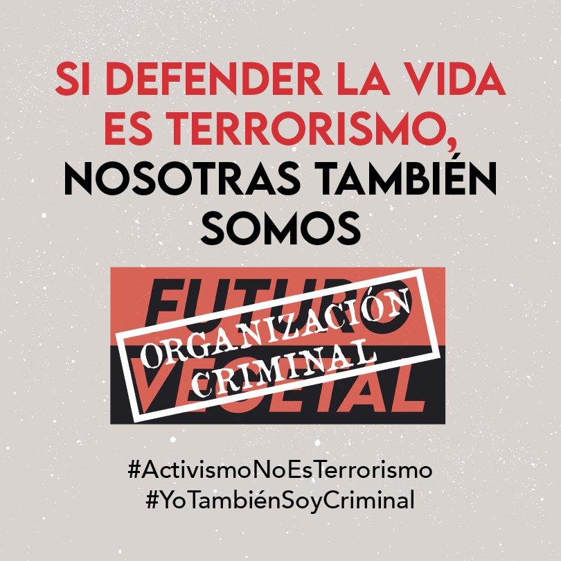 Defensar la vida no és terrorisme.
📣No a la criminalització de les activistes climàtiques

#YoTambienSoyCriminal
#ActivismoNoEsTerrorismo

#JoTambeSocCriminal
#ActivismeNoEsTerrorisme