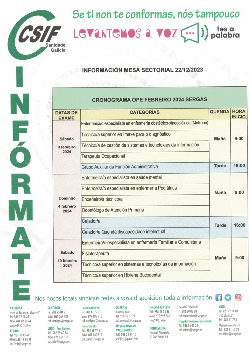 CSIFSANIDAD15's tweet photo. DATAS OPE SERGAS https://t.co/1VYPkFGT8X