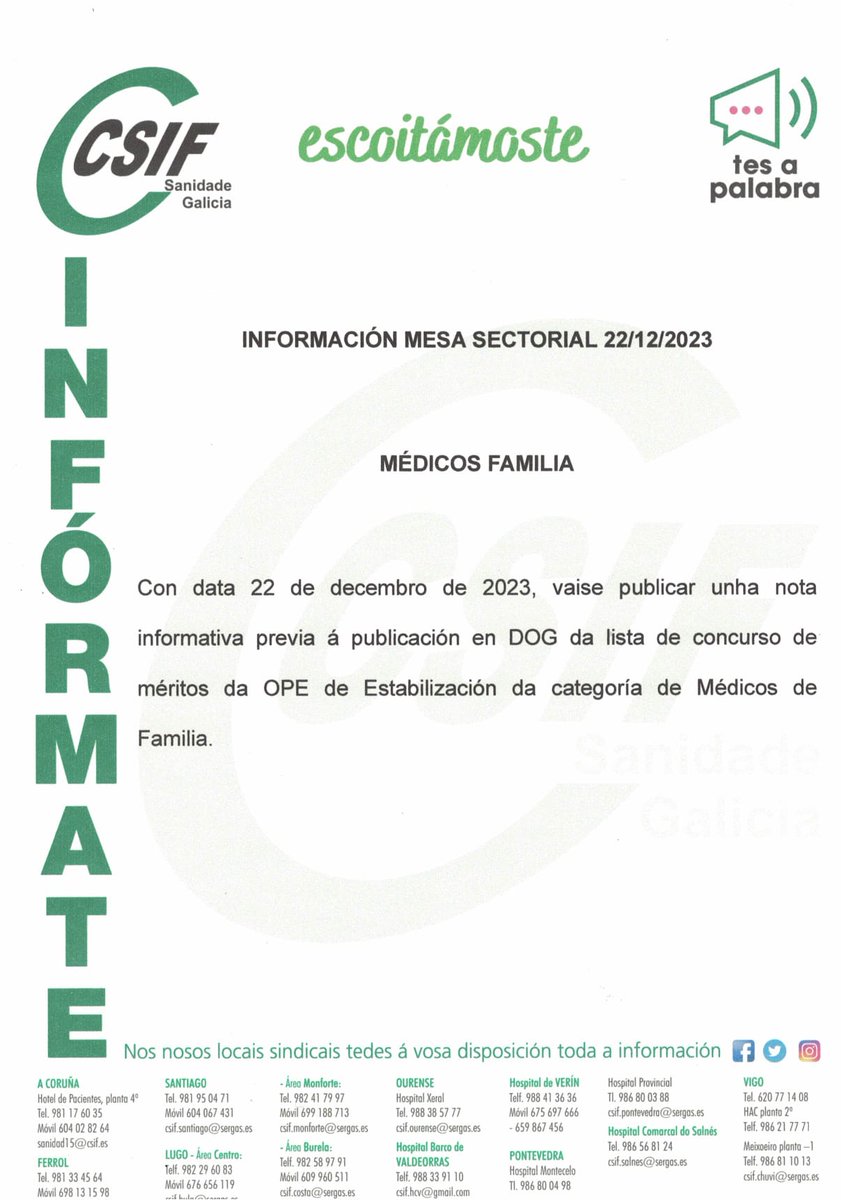 CSIFSANIDAD15's tweet photo. MEDICOS DE FAMILIA https://t.co/NUB5MpYlWc