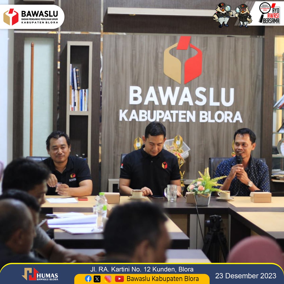 bawaslu_blora's tweet photo. Blora - Badan Pengawas Pemilihan Umum (Bawaslu) Kabupaten Blora segera membuka rekrutmen Pengawas TPS (PTPS) untuk pemilu tahun 2024.

Koordinator Divisi SDM, Organisasi dan Diklat Bawaslu Blora, Akhmad Alwi menyampaikan, rekrutmen PTPS akan dimulai pada 2 Januari hingga 6 https://t.co/MSRcV9hOnx