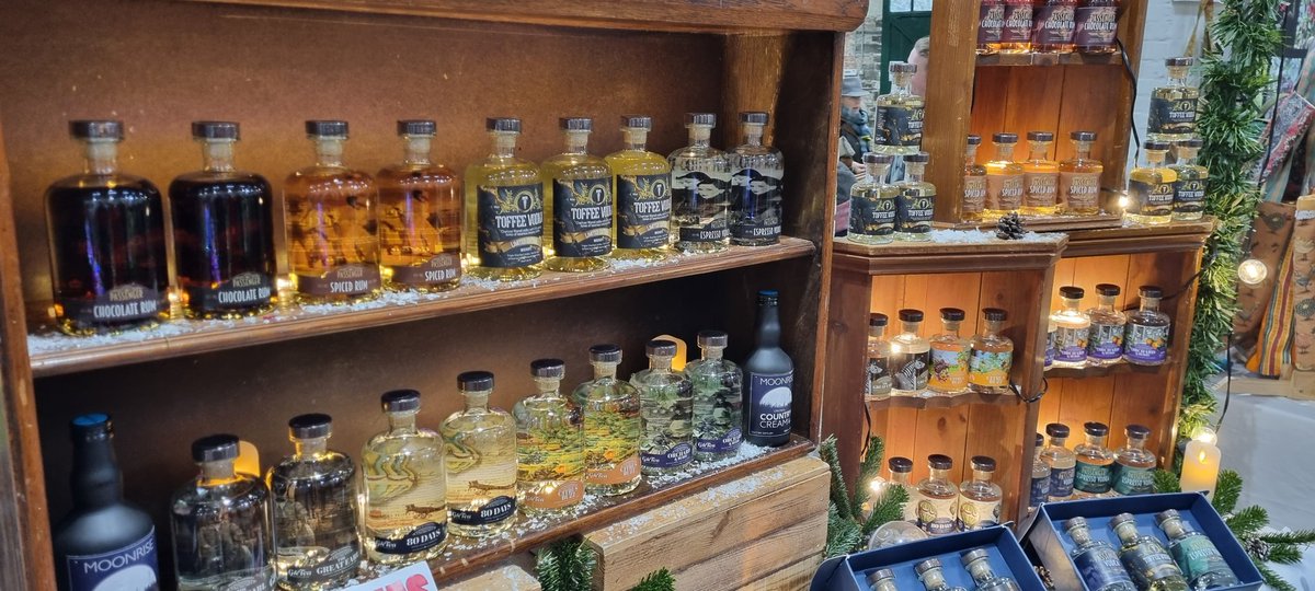 Join us for the last day in <a href="/Butchers_Hall/">Tavistock Butchers Hall</a>  today for all your Christmas Spirits! We have our award winning Gins, Rums and Vodkas plus Moonrise cream liqueur with CBD #tavistock <a href="/tavistocktimes/">Tavistock Times</a> <a href="/TavistockBID/">Visit Tavistock</a>