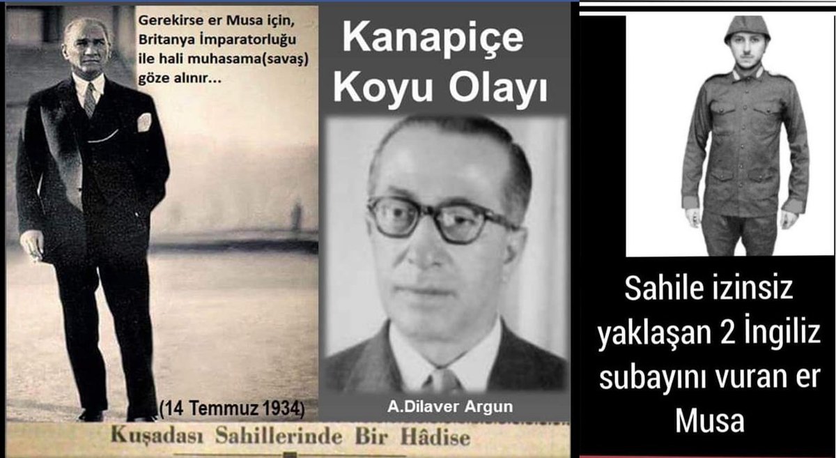 K_TURK_19051919's tweet photo. Atatürk Türkiyesi, İngiliz ajanlarını astığı gibi Balıkesirli Er Musa için İngilizlerle savaşı dahi göze almıştı!  

"Şeyh Sait İngiliz ajanı olsaydı ona kimse dokunamazdı" diyor bazı çapsızlar. Zira onlar İngilizleri Tanrı gibi görüyor. Atatürk Türkiye'si bırakın İngiliz ajanını asmayı İngiliz deniz subaylarını vuran Er Musa'mız için İngilizlerle savaşı dahi göze almıştı.

Tarih 14.07.1934 İngiliz filosu Ege’de dolaşırken 4 İngiliz askeri tekneyle Kuşadası Dipburun Kanapiçe Koyuna yaklaşır. İngiliz denizciler karaya çıkarken Er MUSA, “Dur! Teslim ol!” diye uyarır ama İngilizler uyarıyı dinlemezler.

İngilizler kaçarlarken Er Musa tüfeğinin tetiğini arka arkaya çeker. İngiliz subaylarından birisi hayatını kaybeder biri yaralanır. Gelenlerin, Sisam Adası'nda demirleyen İngiliz donanmasına ait HMS Devonshire Savaş Gemisinin 4 subayı olduğu öğrenilir. (fotodaki gemi) 

Kuşadası Kaymakamı Dilaver Argun olayla ilgili Ankara’yı bilgilendirir. Ankara’dan talimat gelmesi beklenirken, bir İngiliz savaş gemisi Kuşadası Limanı’na demirler. 2 İngiliz subayı karaya çıkıp, Kaymakamın makamına gider. Kaymakamdan askerlerinin hesabını sormaya çalışırlar.

Burnu büyük İngilizler öfkelidir. Osmanlı Türkiye'sinde daha evvel istedikleri gibi bu sularda gezen İngilizler, daha yeni kurulmuş bir devletin askerinin “asil ve güneşin batmadığı imparatorluğun askerini” nasıl öldürdüğünü anlamış değildir. 

Bu onlara göre bu olacak şey değildir. İstedikleri gibi bu topraklarda at koşturup istedikleri topraklara ayak basmaya alışmışlardır 1838’den beri.  İngilizlere taziyeleri bildirilir, Kaymakam “Türk sularına izinsiz girilmesi nedeniyle askerin görevini yaptığını” anlatır.

İngiliz asker için gerekli tören yapılır ama Osmanlı Türkiye'sinde konsolosluk bahçesine bir çocuğun erik düşürmek için attığı taşı bile sorun eden ve devletten tazminat ile çocuğun okulunda özrünü bile elde edebilen İNGİLİZLER kızgındır ve ısrarcıdır.

“Er Musa kesinlikle cezalandırılmalıdır ve TAZMİNAT verilmelidir. ”

Diplomatik baskı kurulur hatta daha büyük bir donanmayla Kuşadası kıyılarına gelmeye karar verirler. Alışmışlardır  OSMANLI TÜRKİYESİNE Ama artık TÜRKİYE CUMHURİYETİ vardır hem de sözde değil uygulamada…

Atatürk bu olayı öğrenir öğrenmez tam da İsveçlilerin dediği gibi “ Atatürk gibi düşünüp Atatürk gibi kararını hızla verir” Cevat Abbas’a Ankara’ya iletilmek üzere “Türk askeri, kendisine düşen vazifeyi yapmıştır” der ve   Verdiği emir şu dur:

Görevini yaptığı anlaşılan Türk eri Balıkesirli Musa, yerinden alınamaz ve cezalandırılamaz. Gerekirse Musa için İngiltere ile savaş göze alınır.  "Şimdi Ankara'ya hareket ediyorum. Ege’de kısmi seferberlik emri veriyorum."

Ege bölgesindeki birlikler kısmi seferberlik durumuna geçirilir. İzmir Müstahkem Mevki Komutanlığı birlikleri, Balıkesir’den 2. Kolordu ile Afyon’daki 1. Kolordu bölgeye doğru yola çıkar!  Yani ER MUSASI için Türkiye Cumhuriyeti kararını vermiştir.

Türkiye Cumhuriyeti iktidarı, Er Musa için dünyanın ‘kabadayısı’ İngiltere ile gerekirse savaşacaktır!

Kuşadası halkının telaşa kapılmaması için gerekli uyarılar yapılır. Madem ki Gazi Paşa,seferberlik emrini vermiştir; o zaman bu emrin bir an önce yerine getirilmesi gerekir.

Bir süre sonra, seferberlik haberini alan  İngiliz Filosu Başkomutanından bir telgraf gelir, bizimle savaşı göze alamamışlardır. 19.07.1934’te çekilen telgraf şöyledir: 

 "Kaymakam Bey, 
Kuşadası. 
Ölü subayın cesedini aramak için İngiliz makamlarına izin verildiği anlaşıldı. Bunun telle tekrarını ve onaylanmasını rica ederim.   

Sisam’da İngiliz Başkumandanı."  

Kaymakam Dilaver Bey, Milli Savunma Bakanı Zeki Bey’le görüşür. 

Başbakan İnönü arar. Şunları yazdırır: 

"Kaymakam Bey’e! 

a-İngiliz Donanmasının sizden, cesedi aramak için verilmiş olan iznin onayını istediği anlaşıldı.

b-Tarafımızdan onaylı teyit cevabının verilmesi ve motorlarımızın her kolaylığı göstereceğinin bildirilmesi uygun görüldü. İngiliz makamlarının araması sırasında, dostça davranılması ve bir olaya meydan verilmemesi lazımdır."

20.07.1934'de,Kuşadası Kanapiçe koyunda yapılacak tören ile ilgili programı Kaymakam Ankara’ya bildirir. Törene İngiliz gemilerinin yanında, İzmir’den gelen Kocatepe torpidomuz da katılır. Denize çelenk bırakılır. Saygı duruşu ve atışı yapılır. Tören dostluk içinde biter.

Türkiye Cumhuriyeti’ni kuran, Ulusumuzu çağdaş, uygar ve bağımsız bir devlet durumuna getiren Ulu Önder Atatürk, Balıkesirli Er Musa için İngiliz Emperyalizmi ile savaşı göze almış, izlediği saygın devlet adamı politikasıyla emperyalizme meydan okumuş ve geri adım attırmıştır.

Demek ki tam bağımsızlıktan, özgürlükten, ulusal çıkarlardan ödün vermeyen uluslar emperyalizmi dize getirir.

Olaya ilişkin kaynaklar:  

-Halit Çapın-Kanapiçe Olayı,Silahlı Kuv. Dergisi, Ocak 2005 Sayısı,   

-Tümamiral Cem Gürdeniz’in "Türk Dış Siyasetinde Deniz Gücü’nün Rolü" makalesi.

-İngiliz ve Türk basını