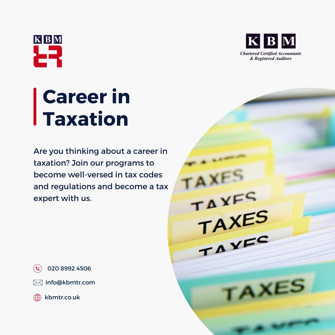 Are you thinking about a career in taxation? Join our programmes to become well-versed in tax codes and regulations and become a tax expert with us. #TaxationCareer #TaxExpert