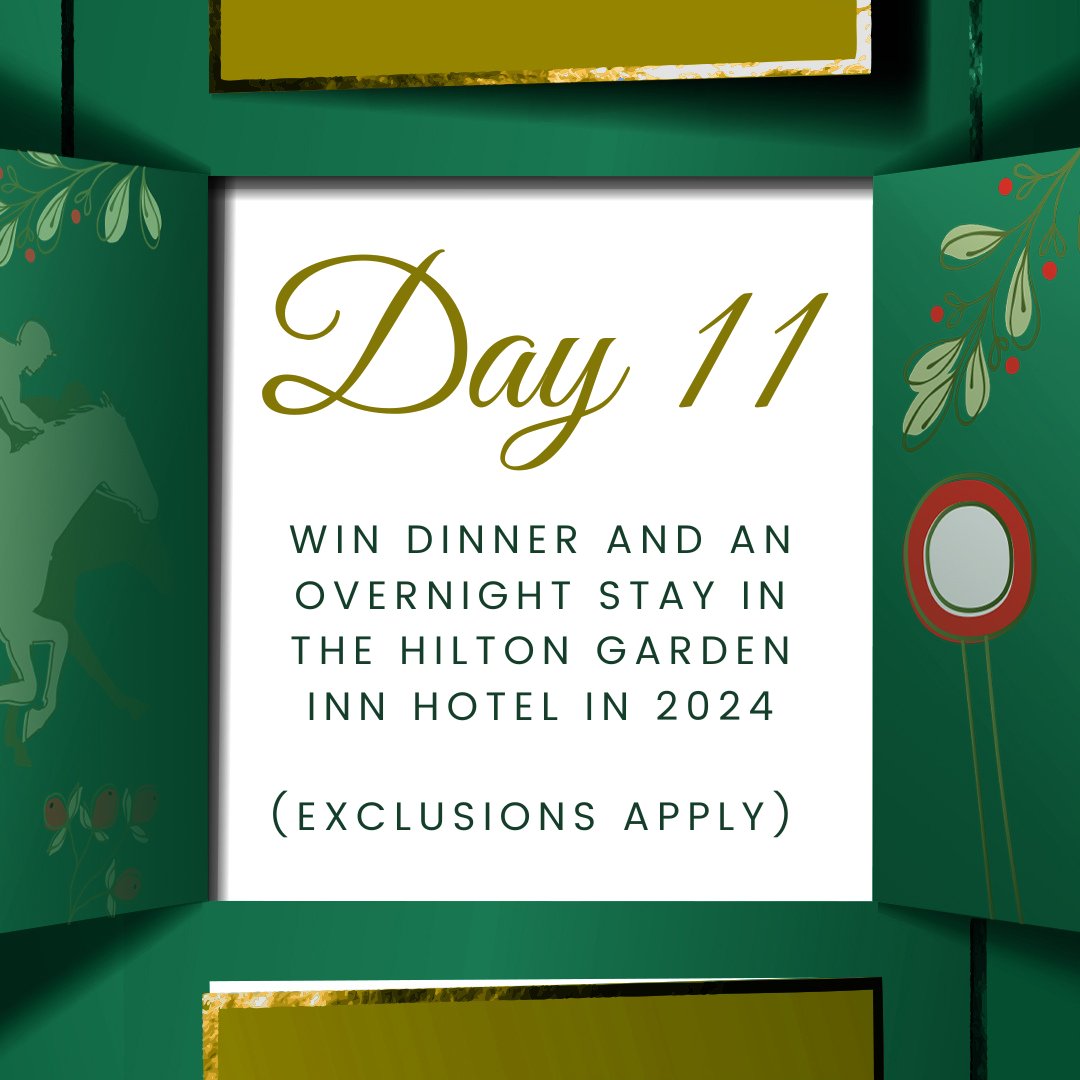 Day 11 of our 12 Days of Christmas giveaway is here! 🎄🎅

Today, you’re in with the chance of winning dinner and an overnight stay in the Hilton Garden Hill Hotel in 2024 🏇

To enter and to learn more ➡️ brnw.ch/21wFzcx

#DoncasterRaces | #ChampionOccasions | #DON12DOC