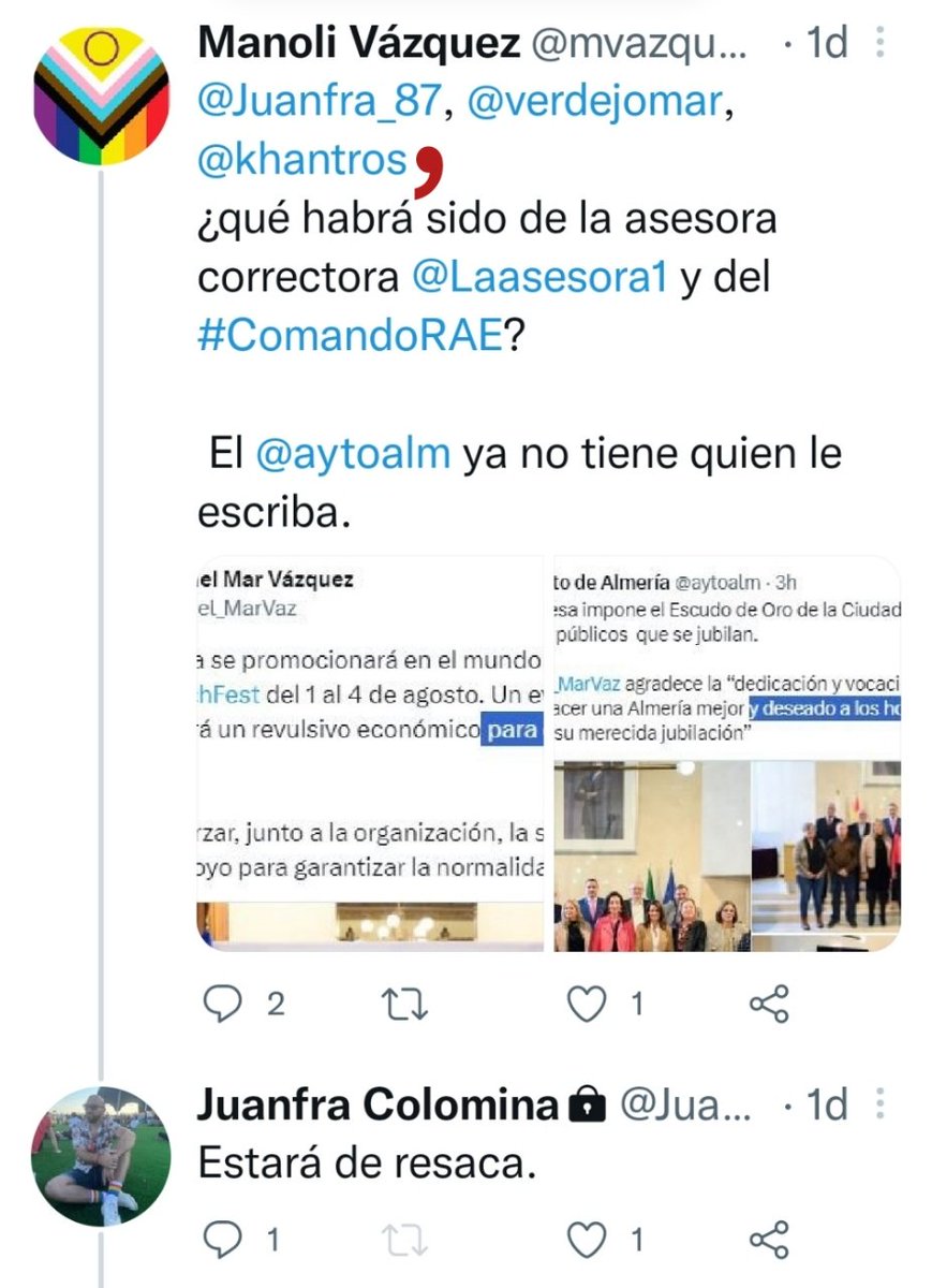 Laasesora1's tweet photo. Pues yo creo que omitir la coma del vocativo es «más falta de ortografía» que tener un descuido con el corrector de textos. ¡¡¡Y propio de un jumento!!!
Por favor, @PSOEAlmeria, ponedme a otro trol que sepa escribir. 😂😂😂 https://t.co/uutceUfmck