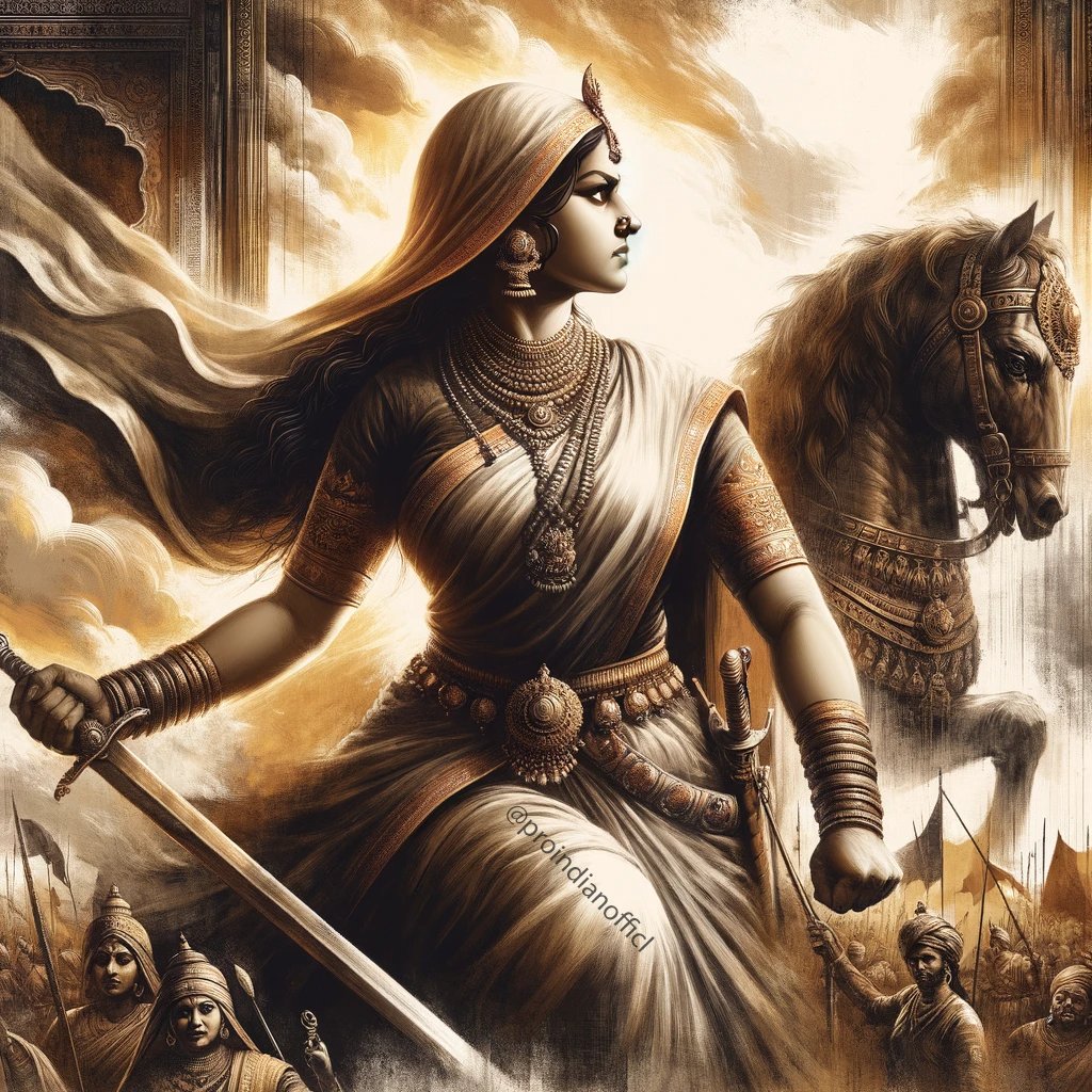 Warrior Women in History , THE THREAD 🧵
-----
Rani Lakshmi Bai,  'Jhansi Ki Rani' (19 November 1828 – 18 June 1858). Born as Manikarnika Tambe, became a symbol of resistance against British rule during the Indian Rebellion of 1857. 
#RaniLakshmiBai #IndianHistory #WomenWarriors