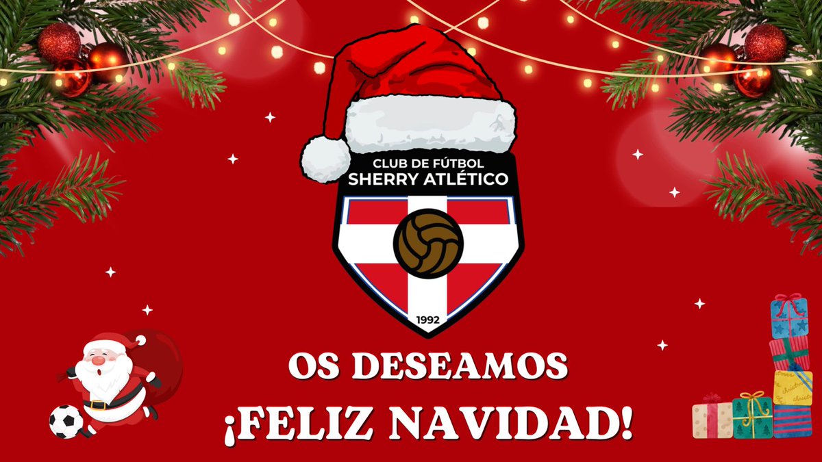 SherryAtletico's tweet photo. 𝗧𝗘𝗠𝗣𝗢𝗥𝗔𝗗𝗔 𝟮𝟬𝟮𝟯/𝟮𝟬𝟮𝟰 ⚫️🔴⚪
Desde el C.F. Sherry Atlético os deseamos…
¡Feliz Navidad!
#TODOALROJO https://t.co/XAfOG89SwD