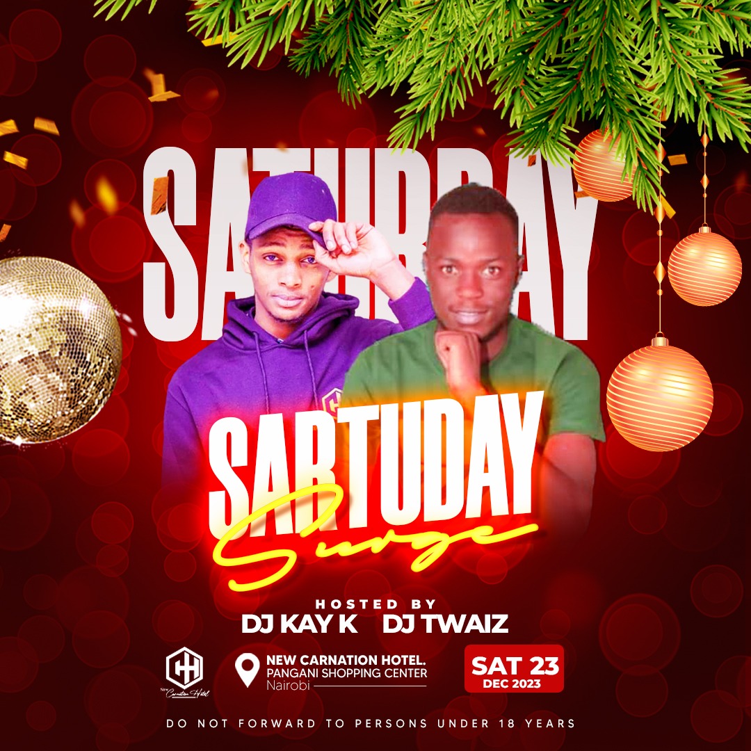 Join us tonight for a Christmas weekend bash!

DJs Kay & Twaiz will be on the decks, ready to keep the party alive, and we've got plenty of drinks to make your night extra festive! See you there!

📍Pangani Shopping Center

.
#KulipaNiEquityCard
#TwendeShowMax
Greenwood City Mall