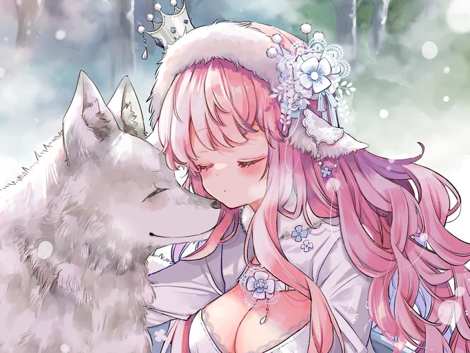 メロンブックス様の企画 【MelonbooksGirlsCollection 2023 WINTER】に一枚寄稿させていただきました 雪の中で狼と戯れる羊の姫様です 限定グッズもあります よろしくお願いいたします  特設ページ   グッズ(1/8まで) 