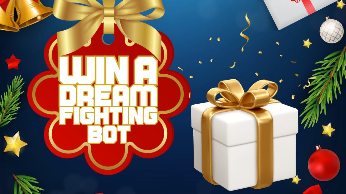 🔥DREAM BOT GIVEAWAY🔥

⚔️Win the fighting bot of your dreams in our Holiday Giveaway🤖🤩

⬇️To enter...
• Follow us☑️
• Like &amp; RT this🦾
• Tag 3 friends in the comments🚀

⏰You have one week to Enter!

#P2E #PlayToEarnGame
#P2EGame #PlayToEarn