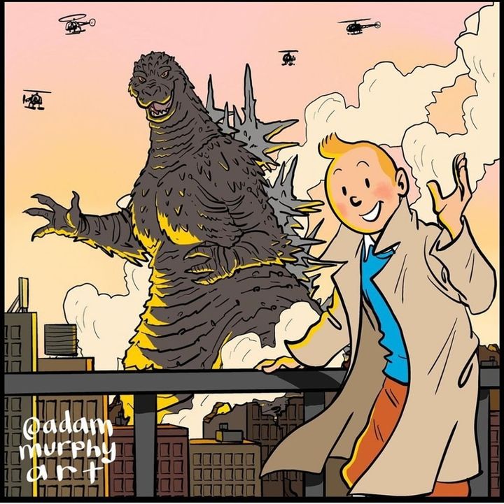 Avec #AdamMurphy #Tintin rencontre même #Godzilla 

#comics #bd #manga #tintinetmilou #comicbooks