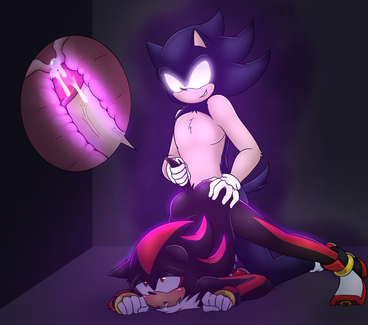 Day 3 Power-up/transformation

😈🔥 I did it! 
#bshthw23 <a href="/bottomshthweek/">🌠 bottom shadow week #bshthw23</a> 
#sonadow #sonadownsfw #sonicnsfw #SonicTheHedgehog #ShadowTheHedgehog