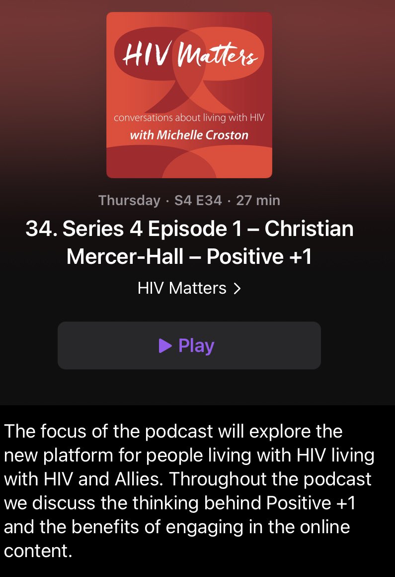 Join me this festive season 🎄with a special edition of HIV matters. During the episode we speak to Christian Mercer Hall about the new platform Positive +1.💃🏻