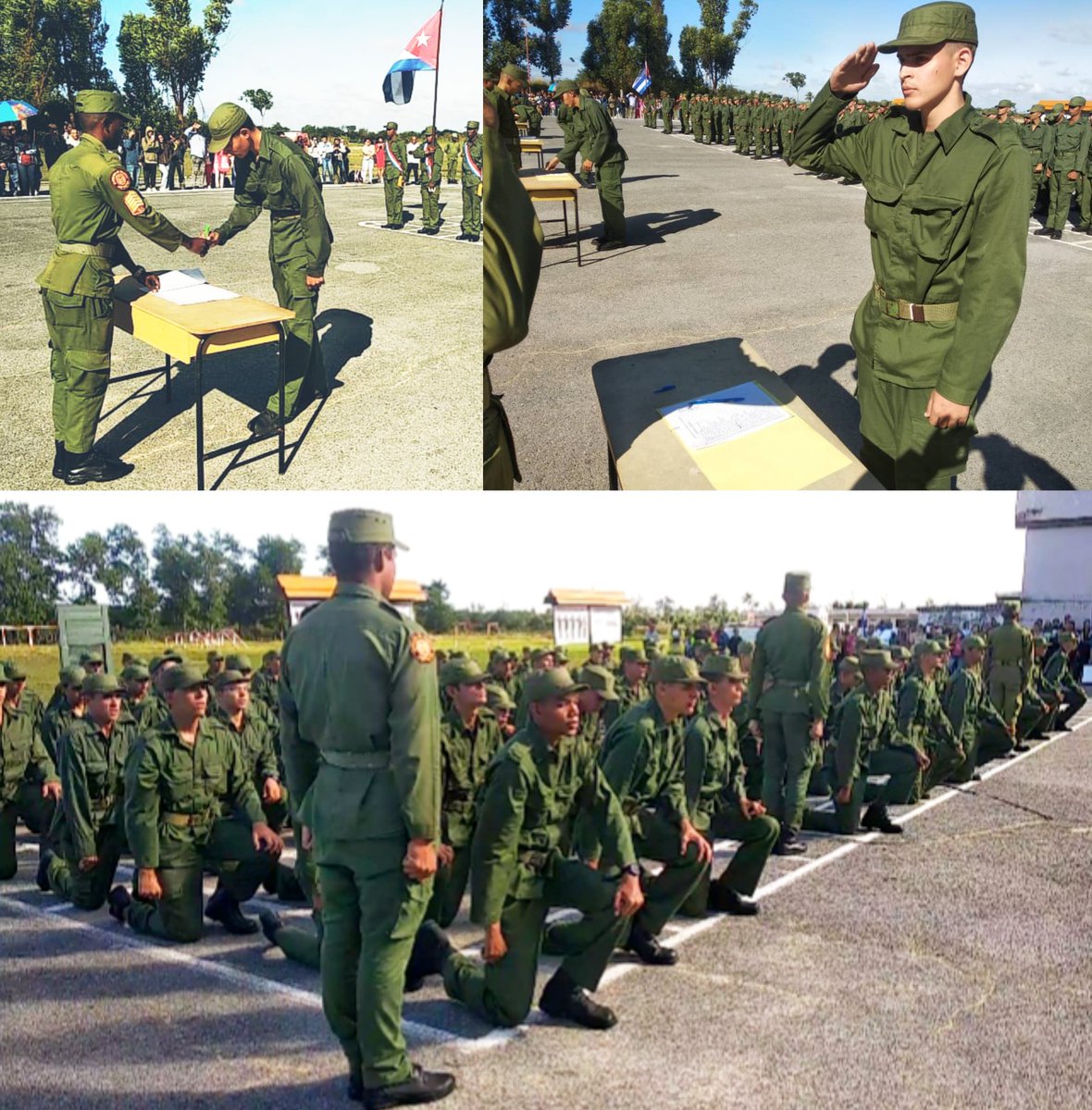 EjtoOccidental's tweet photo. Los soldados incorporados al SMA del territorio del Ejército Occidental, manifestaron su compromiso con la Patria al firmar el juramento en el que se expresa: “la disposición a cumplir con el deber de defender y servir con honor a la Patria socialista”. #EstaEsLaRevolucion 🇨🇺 https://t.co/U3rl527V1j