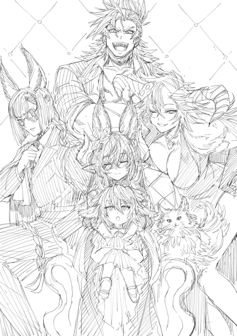 以前描いた六竜マフィアらくがき 