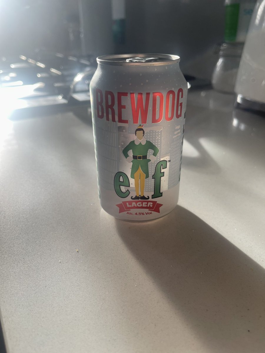Londonscotty's tweet photo. @BrewDog Why oh why isn’t this called Elfis Juice?! You missed a sitter there! I fully expect to see this on the shelves next Christmas and I’ll only take a few cans as payment. You’re welcome! 🎄 #brewdog #elvisjuice https://t.co/duOISHdMMY