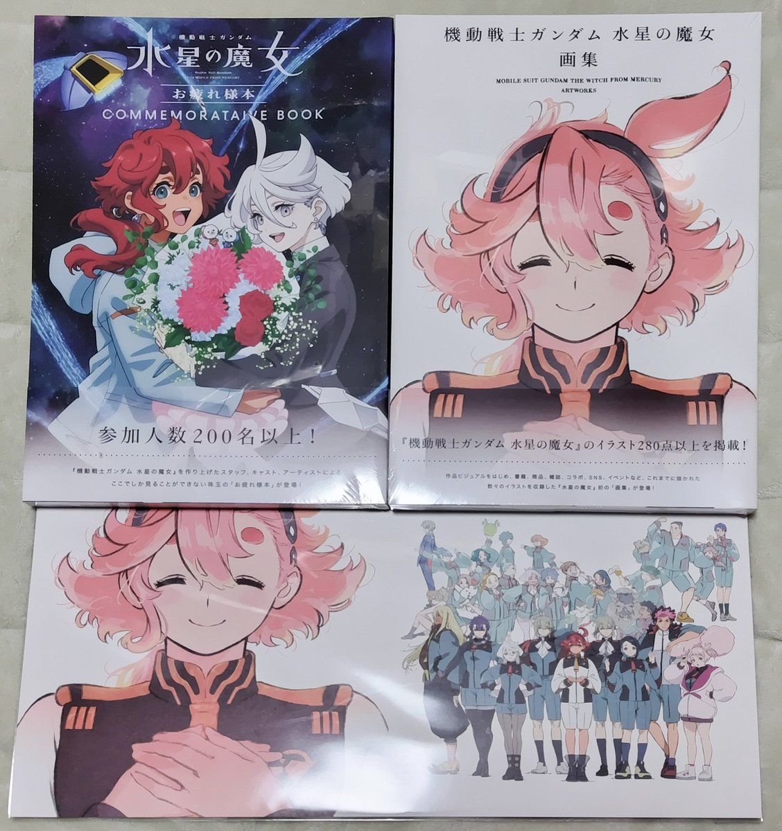 昨日受け取れなかったお疲れ様本と画集が届いた!
プレバン限定の同時購入特典のイラストシートが大きい!!
どっちの面も素敵なので飾る時は悩むな…… 