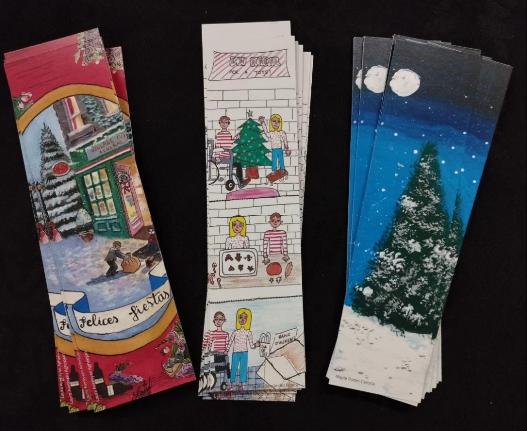 dolicitana's tweet photo. Enhorabuena a las ganadoras del concurso de marcapáginas navideños:
Laura Avetisyan
Claudia Fernández 
Maite Rodes
Muchas gracias a @senecajove por colaborar con la cofradía.
Hoy estamos hasta las dos menos cuarto de la tarde con la campaña de recogida de productos de higiene. https://t.co/i9bUNnDJKx