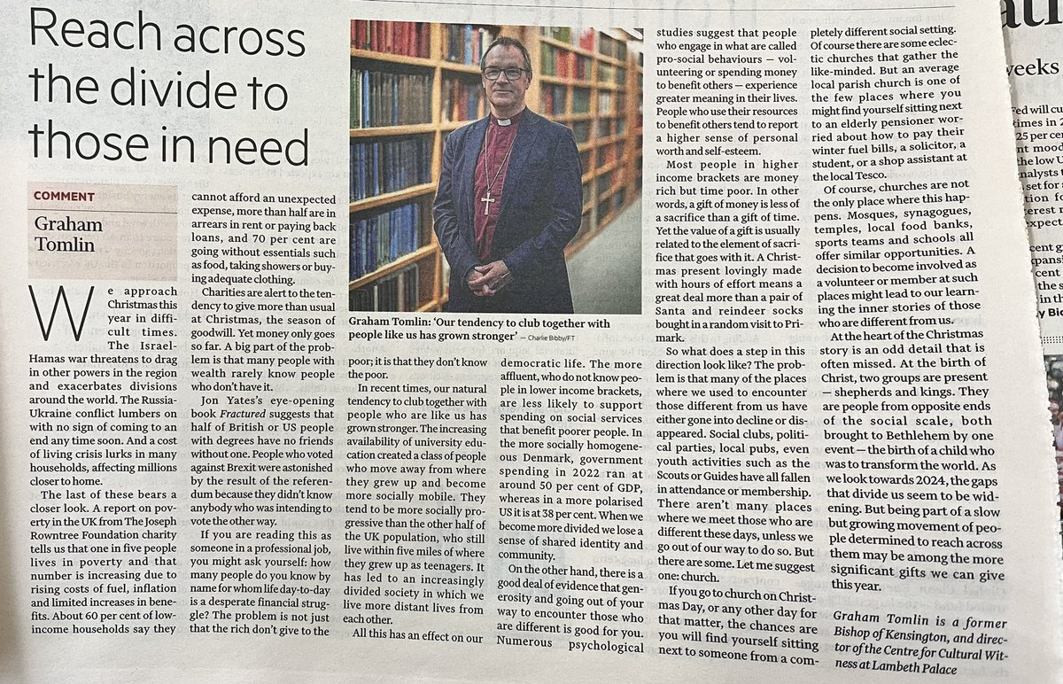 Graham Tomlin (@gtomlin) on Twitter photo My thoughts in the FT today - inspired by <a href="/samjtomlin/">Sam Tomlin</a> - on healing our divided society and one good reason to go to church this Christmas! My thoughts in the FT today - inspired by <a href="/samjtomlin/">Sam Tomlin</a> - on healing our divided society and one good reason to go to church this Christmas!