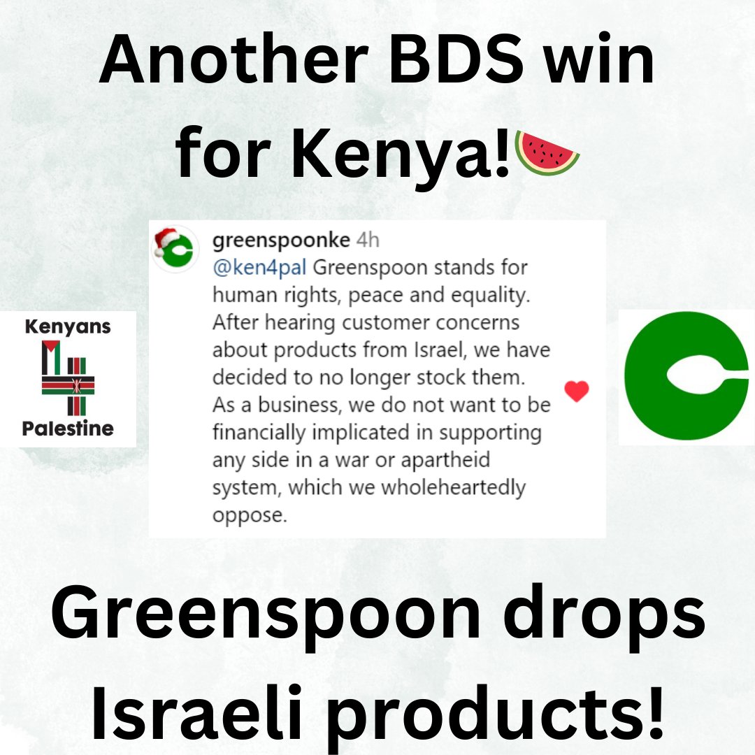 After 18 days of customer complaints over the presence of #Israeli apartheid products in @greenspoonke's supply chain, the ethical online greengrocer has decided to do the right thing by committing to no longer stock them. #BDS