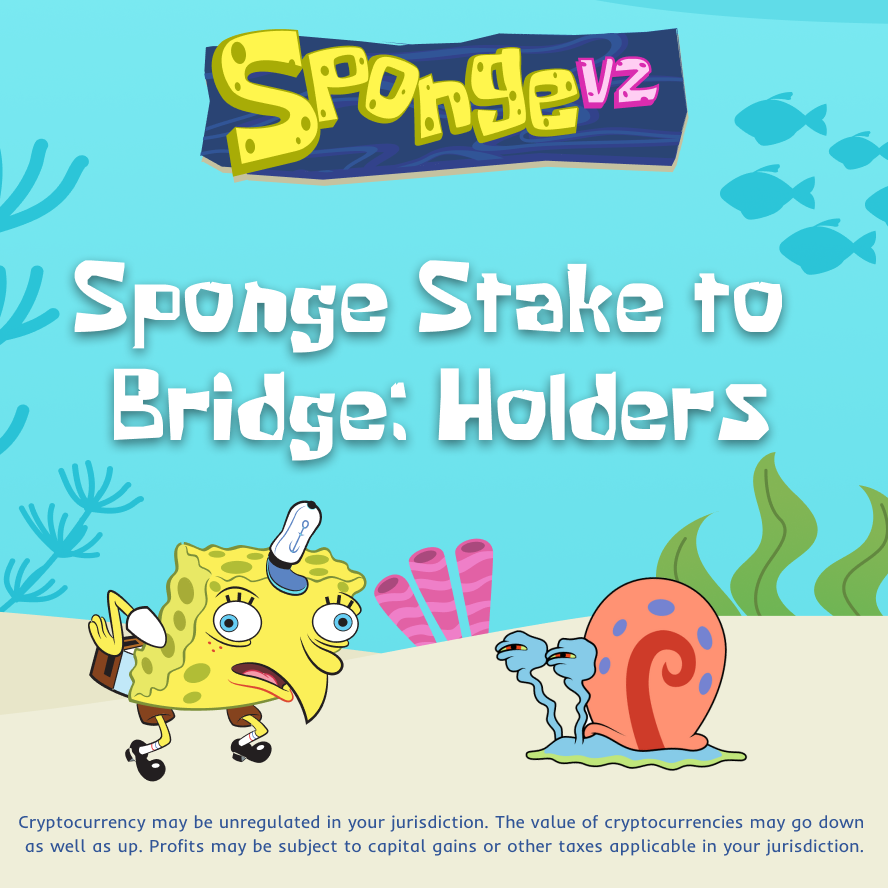 spongeoneth's tweet photo. If you're holding original $SPONGE tokens, you must stake them in our V2 smart contract via the website home page. 🙌

You'll automatically secure your share of the V2 token upon launch. 🚀

GO GO GO 🧽🧽🧽🧽

#Sponge #Web3 #Crypto #Alts https://t.co/I6eX3nQVGN