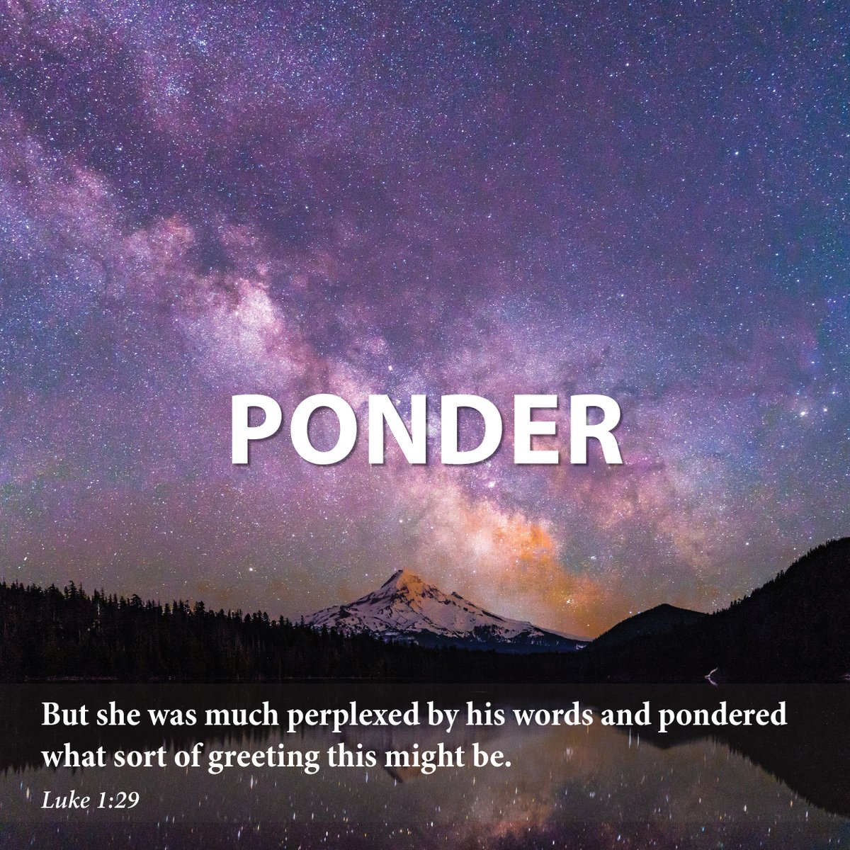 PONDER

Mary receives many confusing messages in Luke’s Gospel: You will bear a child. This child will be our salvation. A sword will pierce your soul. Mary doesn’t understand these messages at the time. Keep reading: adventword.org
