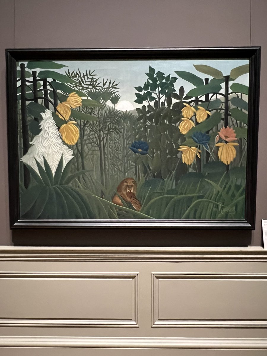 artvisitor2's tweet photo. The Repast of the Lion, ca.1907
Henri Rousseau #French #painter #Primitivism #artist #art #TheMetropolitanMuseumOfArt #NewYorkCity #repast #lion #tropical #flowers #plants #landscape #oilpainting #artlover #arthistory #HenriRousseau https://t.co/8fd0FJMKC9