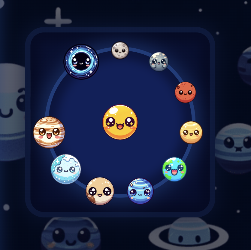 Un nouveau jeu pour cette fin d'année -&gt; little-planets.xyz
On a troqué les fruits pour des ✨petites planètes toutes mignonnes ✨
