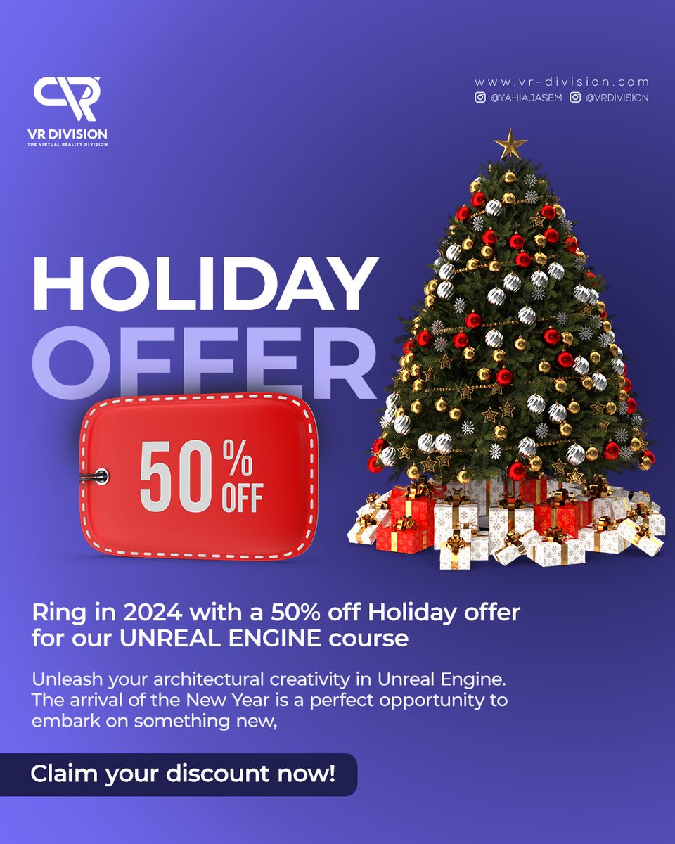 vrdivision's tweet image. 🎉 The New Year is just around the corner, and our Academy has prepared a special 50% offer for you! ✨

📚the link for the offer : 
vrdivisionacademy.com/unreal-engine-…

 #VRDivision  #VRDAcademy  #NewYearOpportunity #Reflections