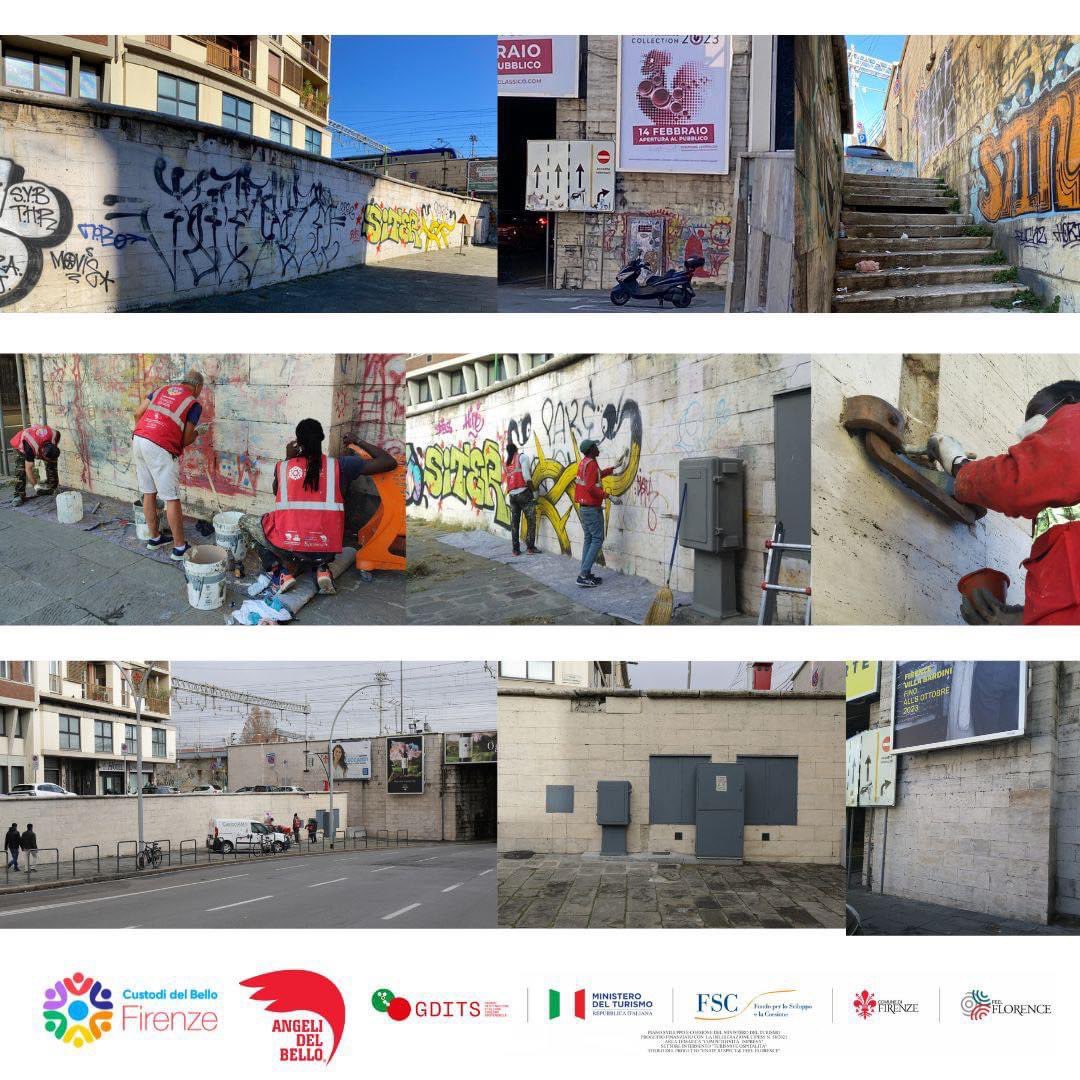 Un prima/durante/dopo. Tanto impegno, tanta fatica e tanta SODDISFAZIONE  🤞💪🦺
🎄Regaliamo 🎄la facciata ripulita del sottopasso del #vialefratellirosselli
a Firenze e a tutti  i nostri concittadini❤️
<a href="/comunefi/">Comune di Firenze</a> <a href="/Alessia_Bettini/">Alessia Bettini</a> <a href="/AliaServizi/">Plures_Alia</a> <a href="/feelflorenceoff/">Feel Florence</a>  <a href="/MTurismoItalia/">Ministero del Turismo</a>