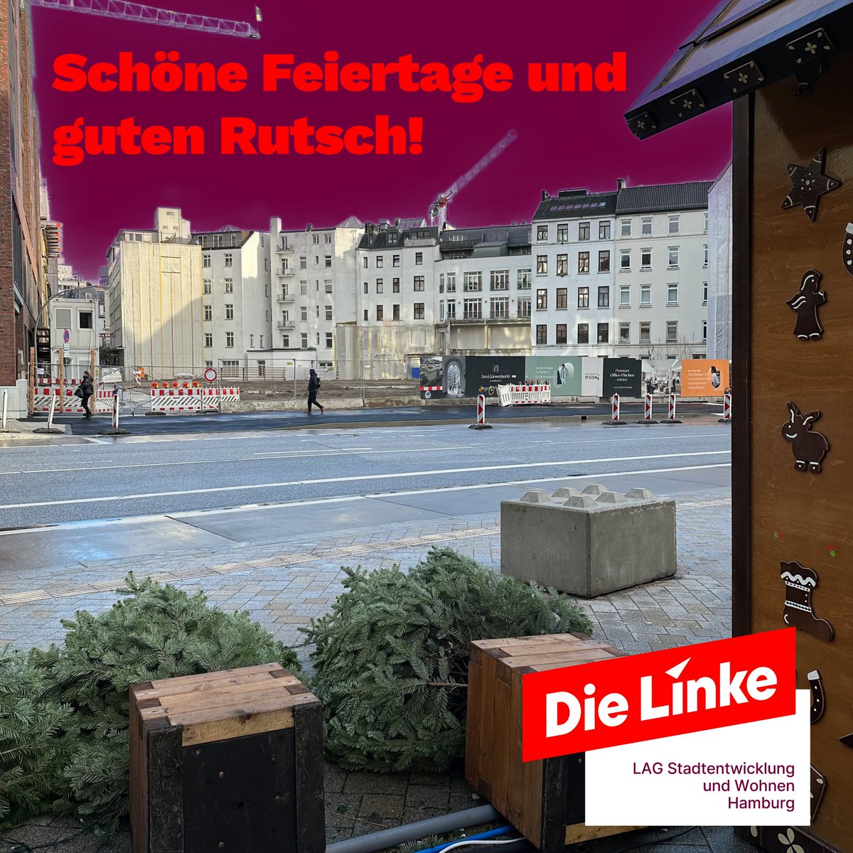 LAG_StuWo's tweet photo. Trotz wieder gestiegener Mieten, gescheitertem Immobilienpoker von Benko &amp; Co und geplanten Grünfraß von SPD &amp; Grünen in #Hamburg wünschen wir Euch schöne Feiertage und einen guten Rutsch ins neue Jahr! Dann geht der Kampf für eine soziale und ökologische Stadtentwicklung weiter. https://t.co/TR1qKnFwg6