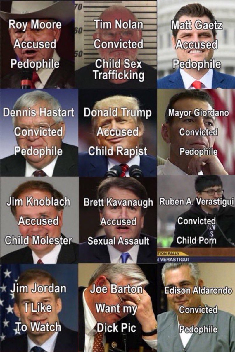 @ForgiatoBlow47 Funny as the majority of those sex offenders are Republicans. And lest we forget, your criminal wannabe dictator was confirmed to be a sexual abuser.