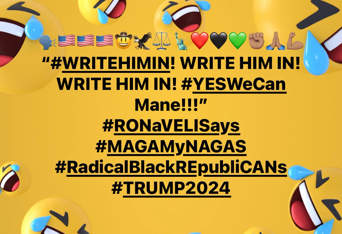 weallbe's tweet image. 🗣🇺🇸🇺🇸🇺🇸🤠🦅⚖️🗽❤️🖤💚✊🏽🙏🏽💪🏽
“#WRITEHIMIN! WRITE HIM IN! WRITE HIM IN! #YESWeCan Mane!!!”
#RONaVELISays #MAGAMyNAGAS #RadicalBlackREpubliCANs #TRUMP2024 @realDonaldTrump