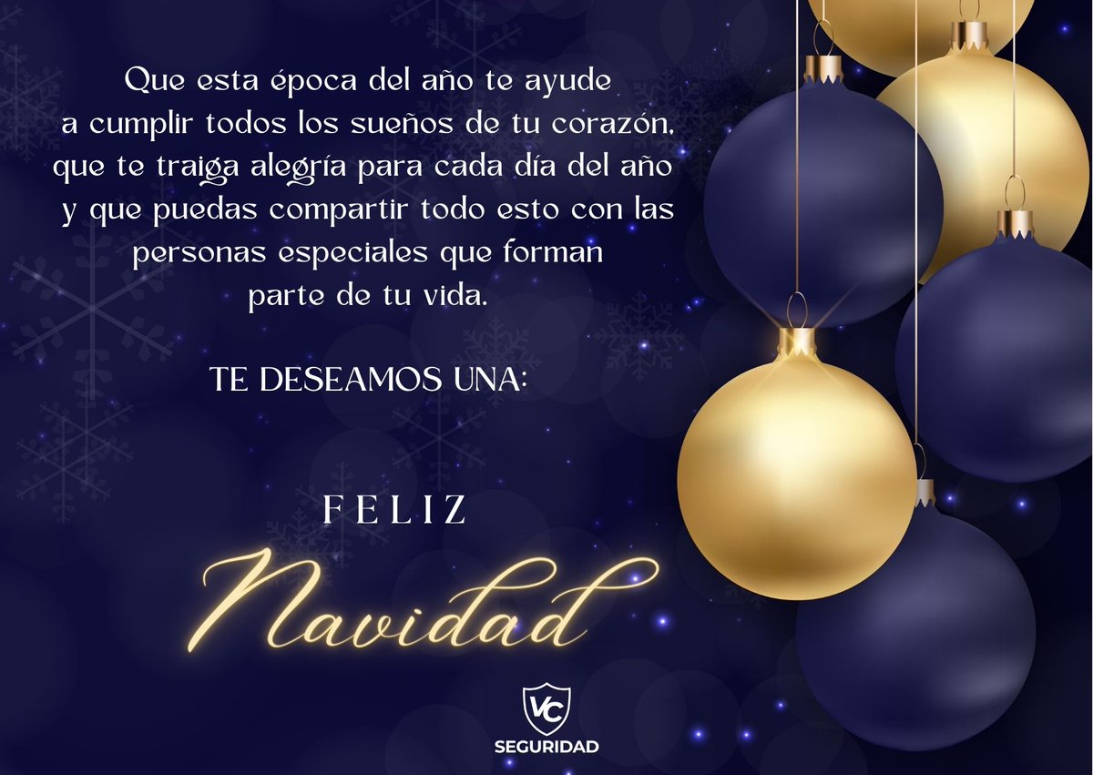 VCSeguridad's tweet photo. En esta temporada especial, queremos envolverte   en cálidos deseos y buenos momentos. 

Que cada destello de las luces navideñas   ilumine tu camino y cada nota de los villancicos llene tu corazón de alegría.

#Navidad2023 https://t.co/MNGd0KfPWT