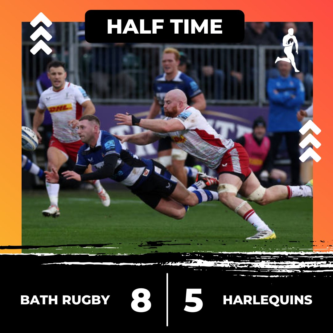Bath hold a slender lead at the break. #BATvHAR Follow the 2nd half action live📲 onelink.to/2ys565