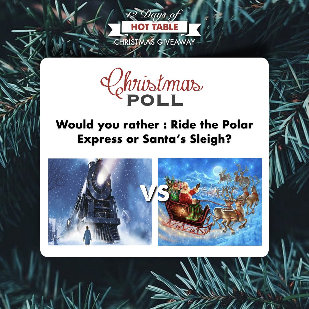🎄 CHRISTMAS GIVEAWAY — Like ❤️ this post and share your answer in the comments 💬 for a chance to win a $50 Hot Table gift card! 🎁 Must be following <a href="/hottable/">Hot Table</a> ⭐️ Winner will be announced tomorrow! #12DaysofHotTable