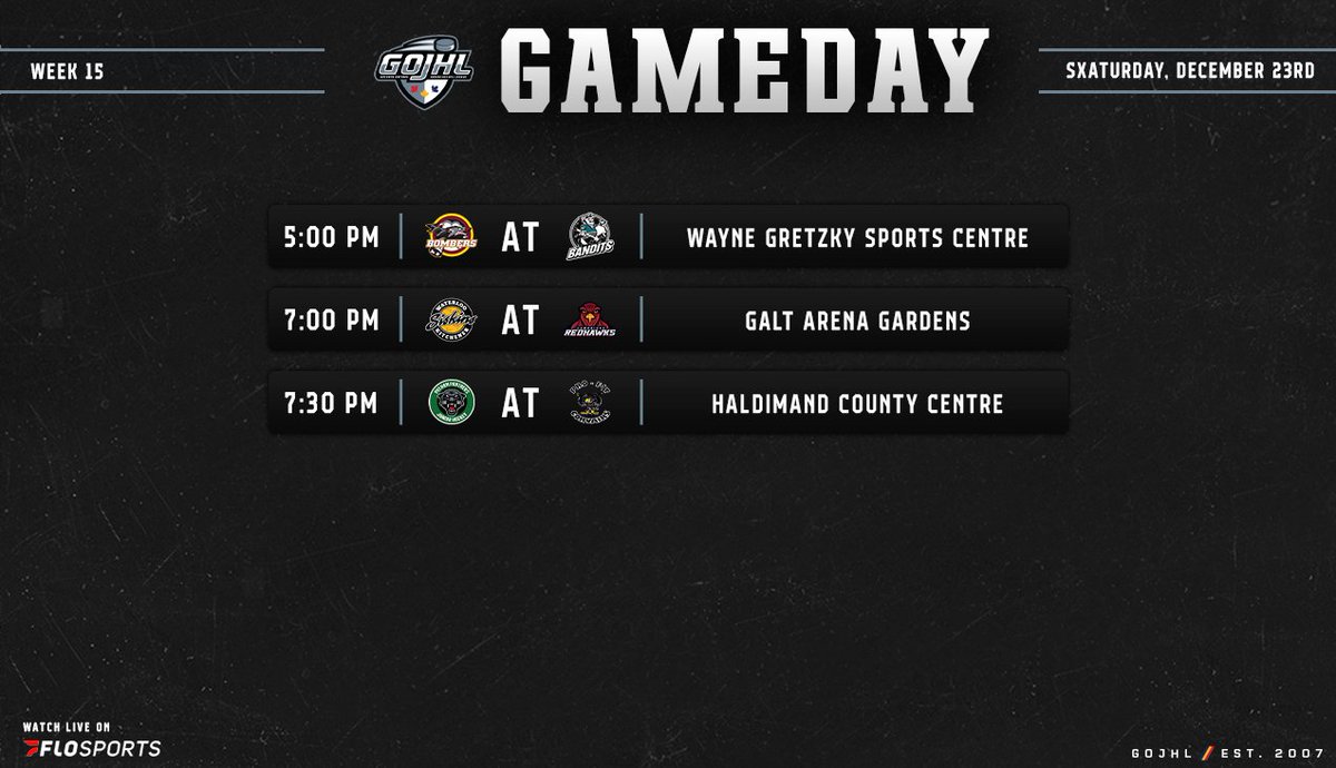 It's the final regular season gameday of 2023! 3 games on the schedule tonight!

Mobile App Updates | GOJHL App
Watch Live | <a href="/FloHockey/">FloHockey</a> 

#GOJHL