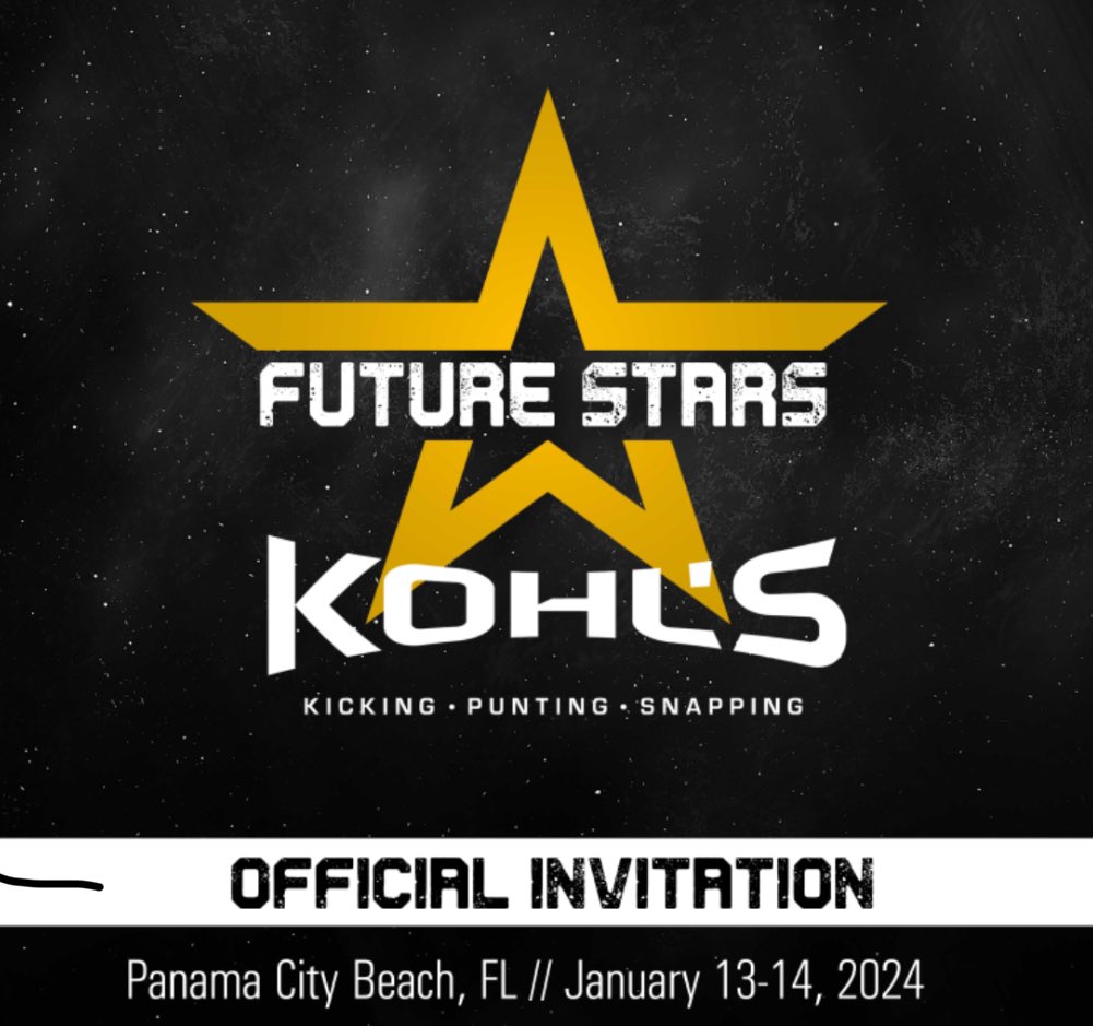 Will Kinateder (@willkinateder) on Twitter photo Thankful to have earned an invite to the Future Stars Kicking camp from <a href="/KohlsKicking/">Kohl's Kicking Camps</a> Thankful to have earned an invite to the Future Stars Kicking camp from <a href="/KohlsKicking/">Kohl's Kicking Camps</a>