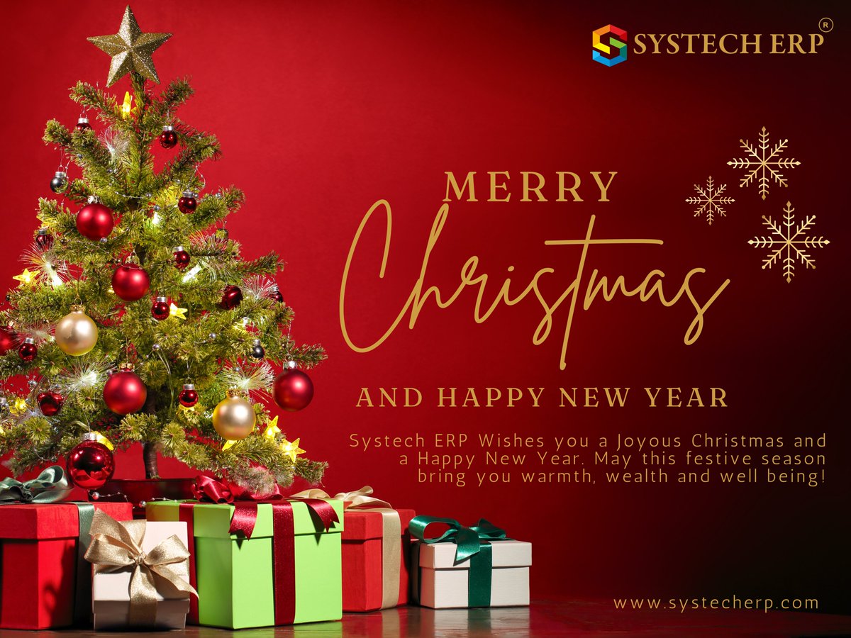 systecherp's tweet image. Merry Christmas &amp;amp; Happy New Year #erp #systech #ERP #christmas2024 #MerryChrismas
